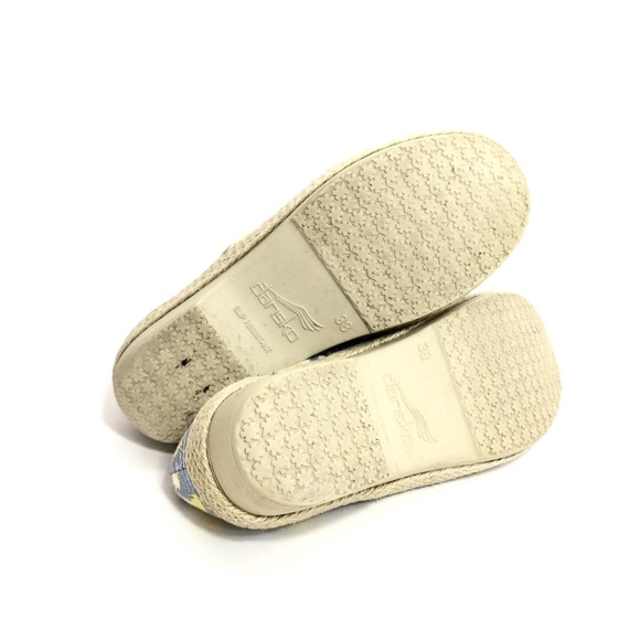 Dansko Blue/Yellow/White Floral Canvas Clogs - Picture 12 of 12